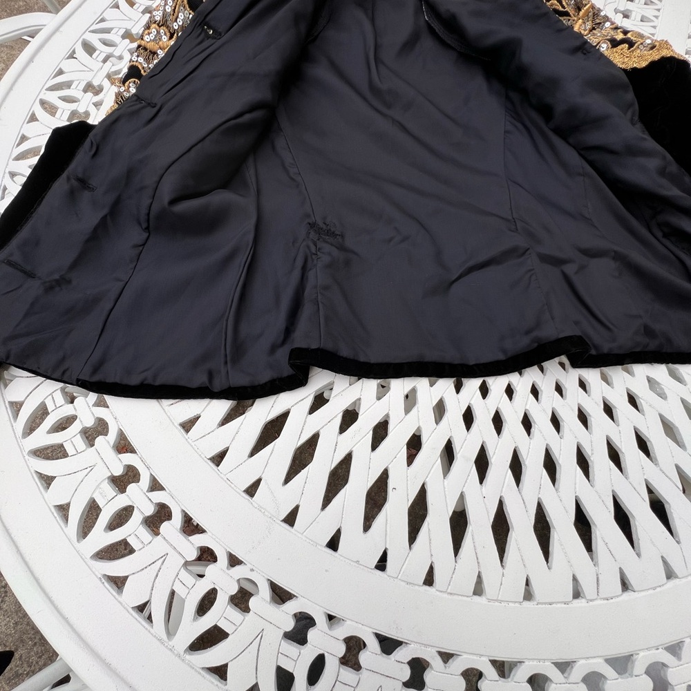 Jessica McClintock Black Jacket with Gold Embroidery size 6 - Picture 5 of 15